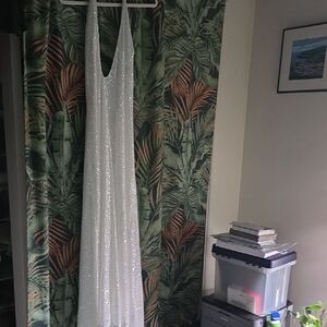 Elegant White Sequin Gown